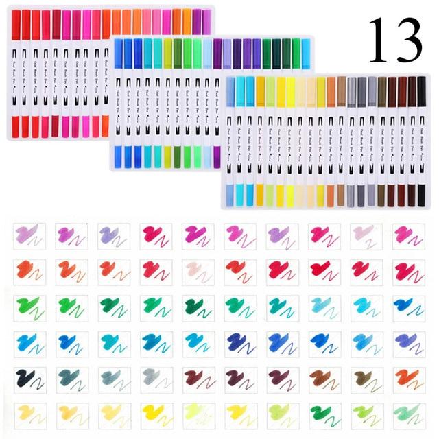 Dual Tip Non-Toxic Marker Pens Markers & Highlighters Best Toy Store 60 Colours White