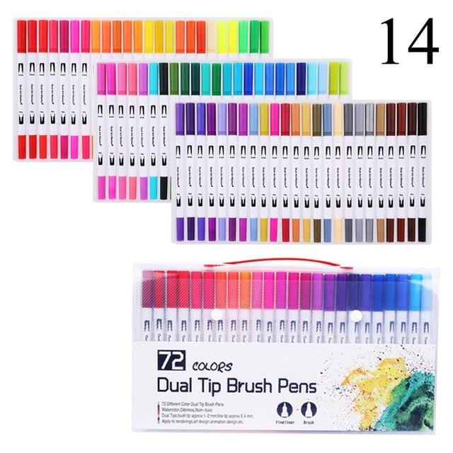 Dual Tip Non-Toxic Marker Pens Markers & Highlighters Best Toy Store 72 Colours White