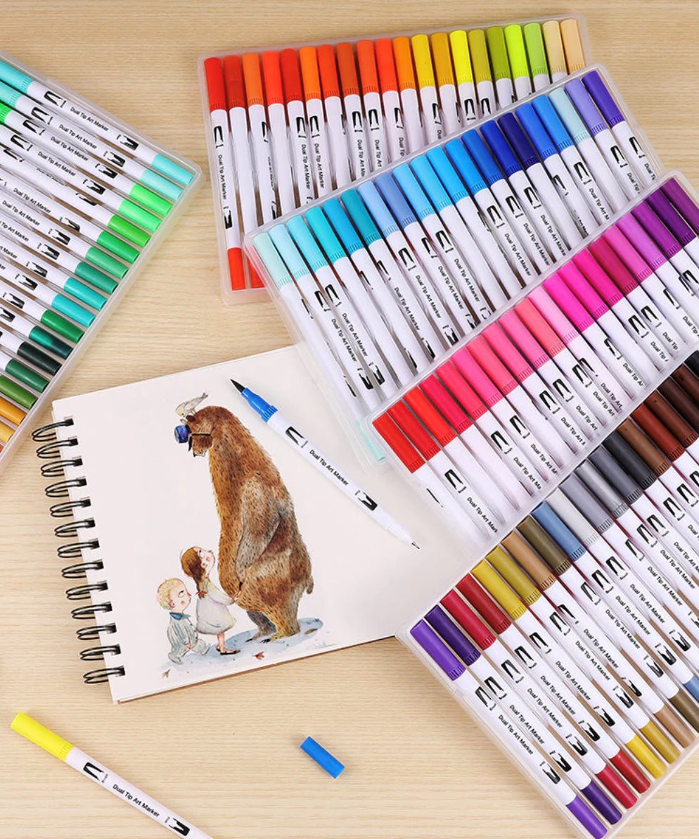 Dual Tip Non-Toxic Marker Pens Markers & Highlighters Best Toy Store