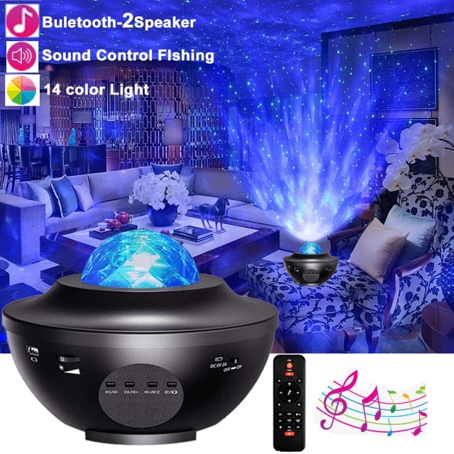 LED Starry Sky Galaxy Projector Night Lights & Ambient Lighting Best Toy Store 2 Speaker