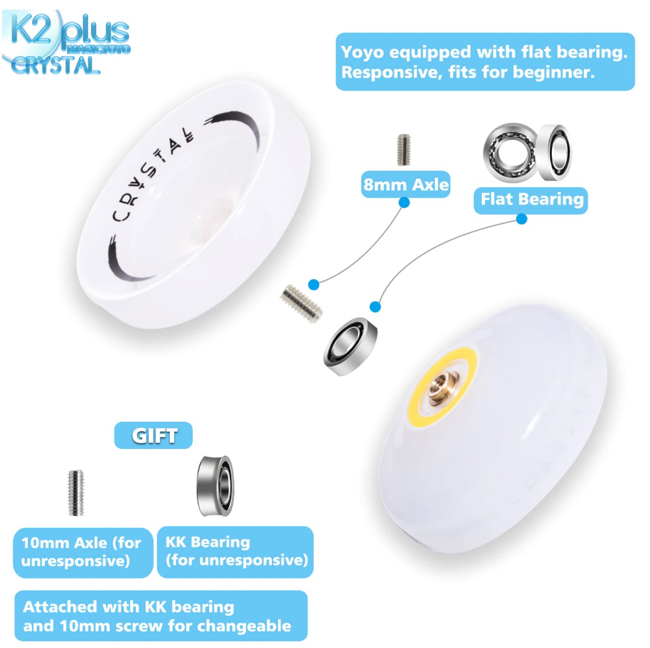 MAGICYOYO K2 CRYSTAL Dual YoYo Yoyos Best Toy Store