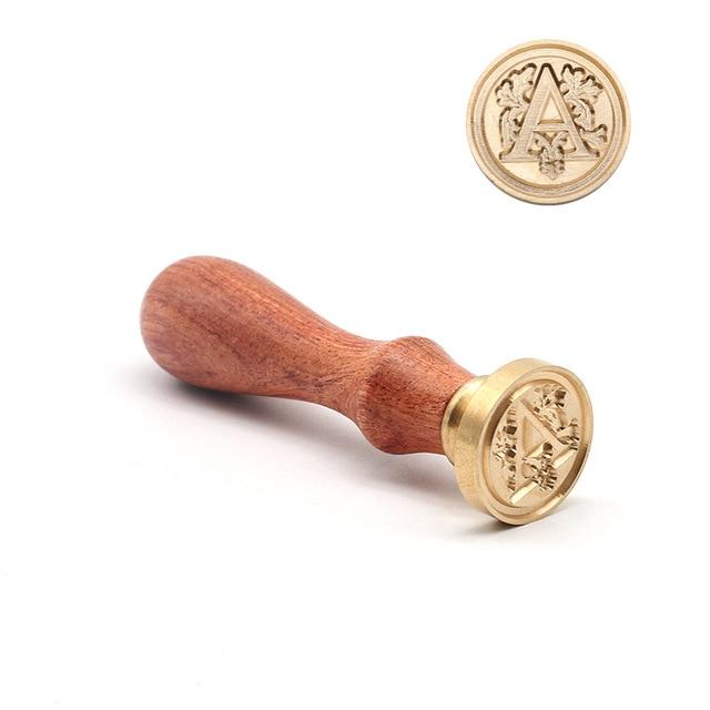 Vintage Wax Seal Alphabet Stamp Stamp Blocks Best Toy Store A + Handle