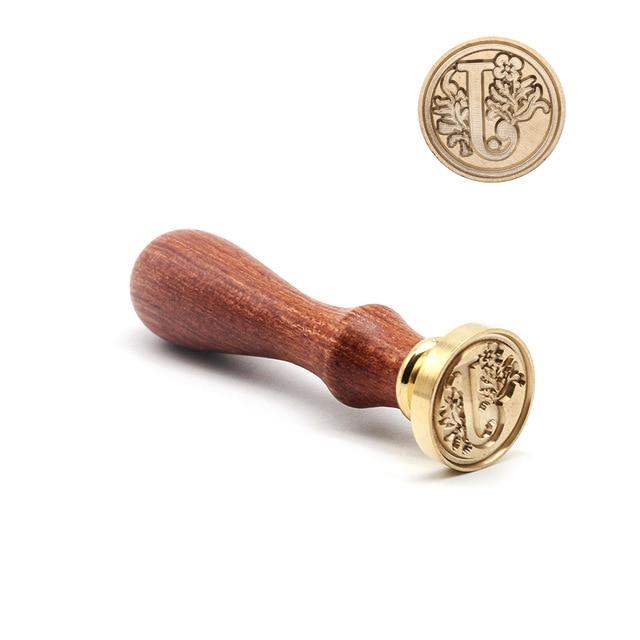 Vintage Wax Seal Alphabet Stamp Stamp Blocks Best Toy Store J + Handle