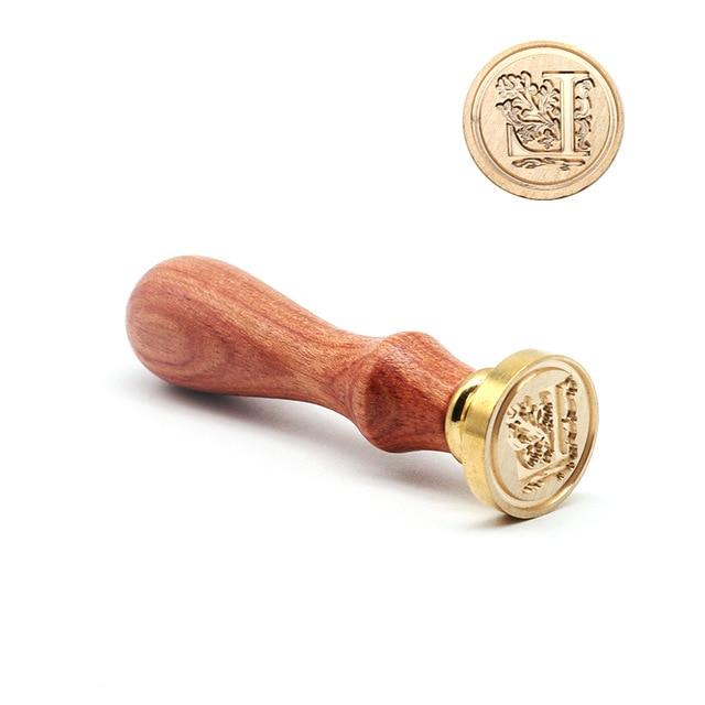 Vintage Wax Seal Alphabet Stamp Stamp Blocks Best Toy Store L + Handle