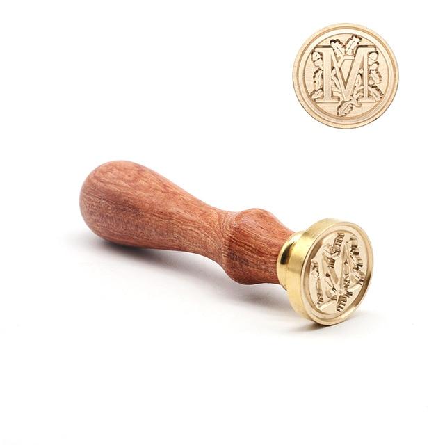 Vintage Wax Seal Alphabet Stamp Stamp Blocks Best Toy Store M + Handle