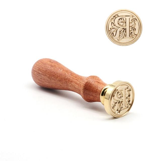 Vintage Wax Seal Alphabet Stamp Stamp Blocks Best Toy Store R + Handle