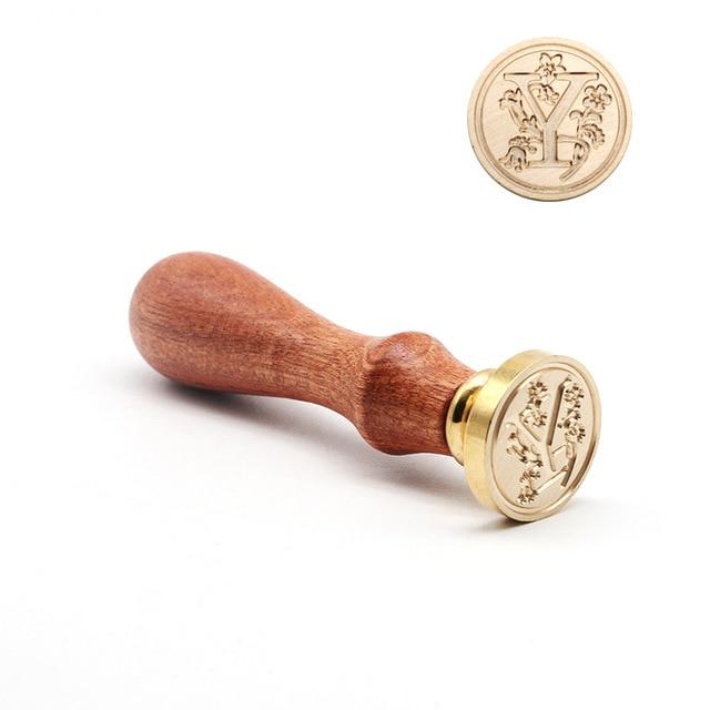 Vintage Wax Seal Alphabet Stamp Stamp Blocks Best Toy Store Y + Handle