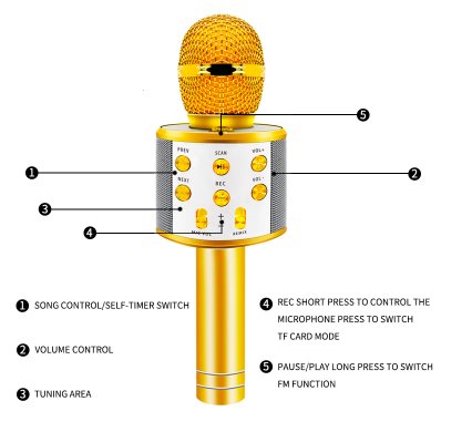 Wireless Karaoke Bluetooth Microphone Speaker Karaoke Systems Best Toy Store