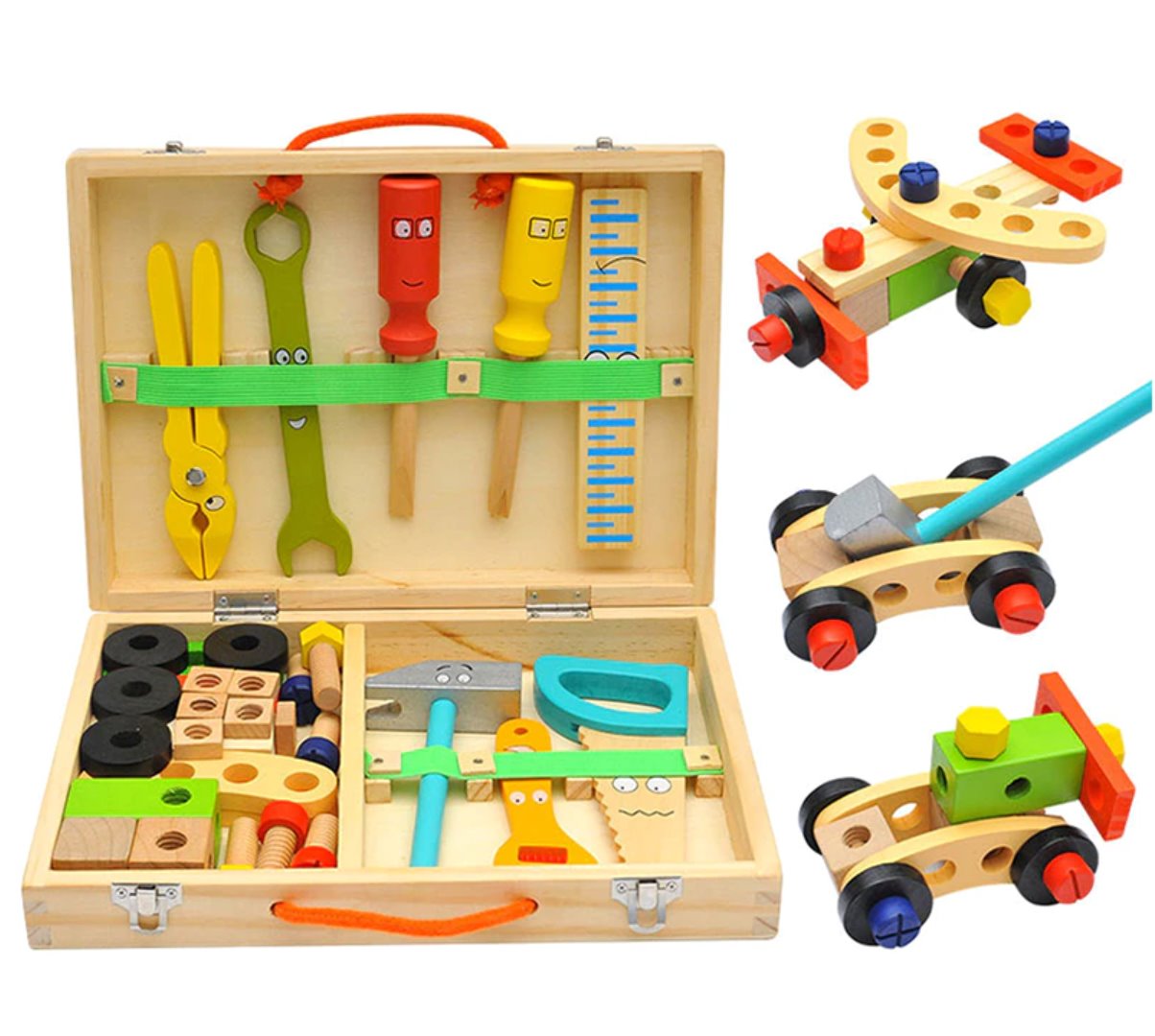 Wooden Tool Box Set Tool Toys Best Toy Store