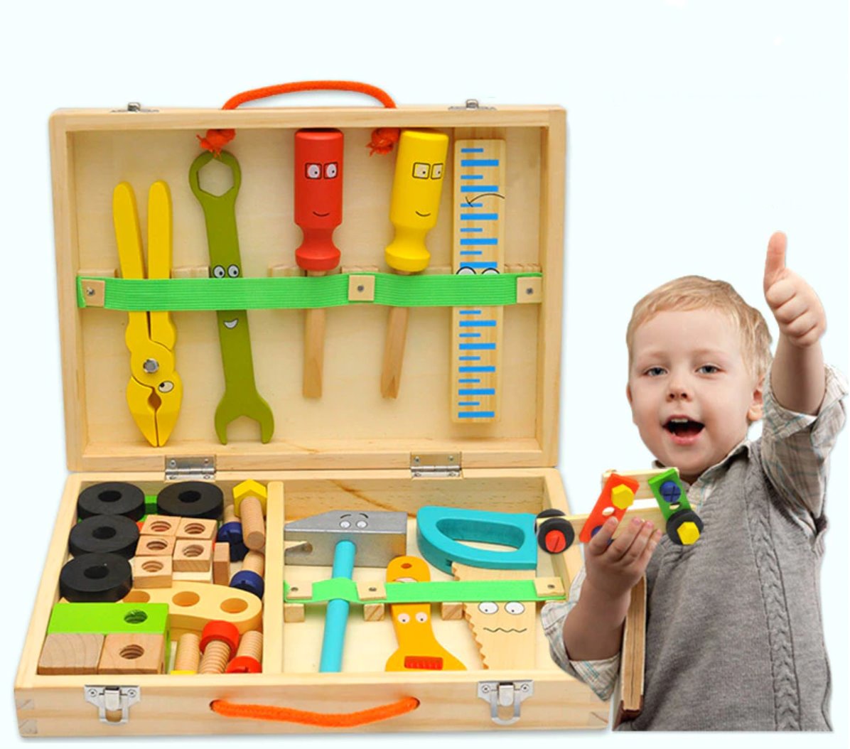 Wooden Tool Box Set Tool Toys Best Toy Store