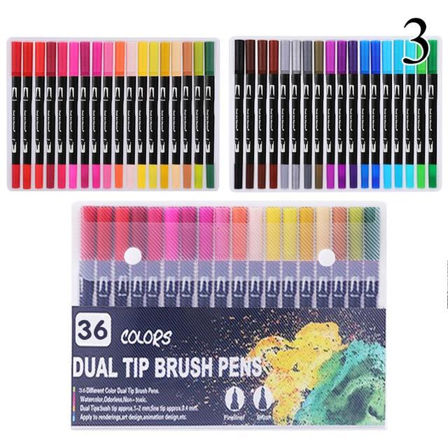 Dual Tip Non-Toxic Marker Pens Markers & Highlighters Best Toy Store 36 Colours Black 