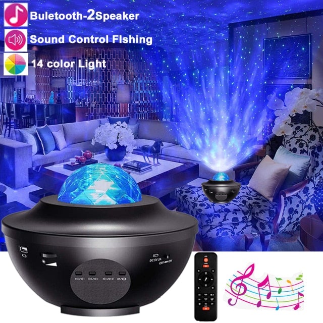 LED Starry Sky Galaxy Projector Night Lights & Ambient Lighting Best Toy Store 2 Speaker 
