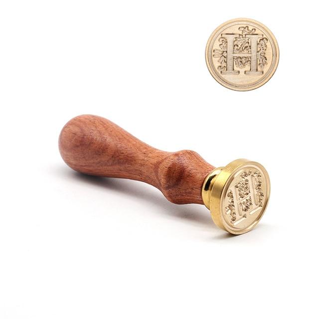 Vintage Wax Seal Alphabet Stamp Stamp Blocks Best Toy Store H + Handle 