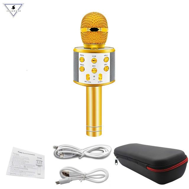 Wireless Karaoke Bluetooth Microphone Speaker Karaoke Systems Best Toy Store Gold 