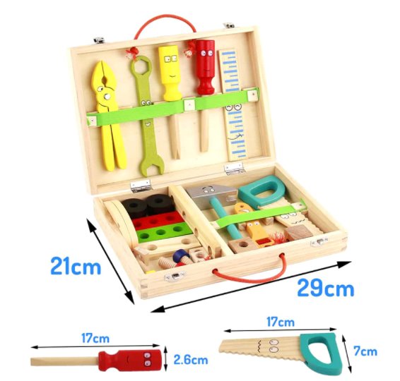 Wooden Tool Box Set Tool Toys Best Toy Store 